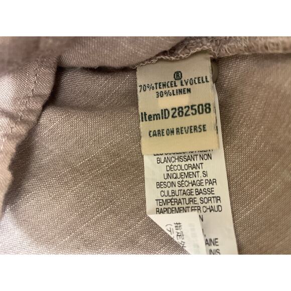 LL Bean Women's Size Large Tencel Tunic Blouse‎ Relaxed Fit Pullover Beige NWT - Picture 4 of 7